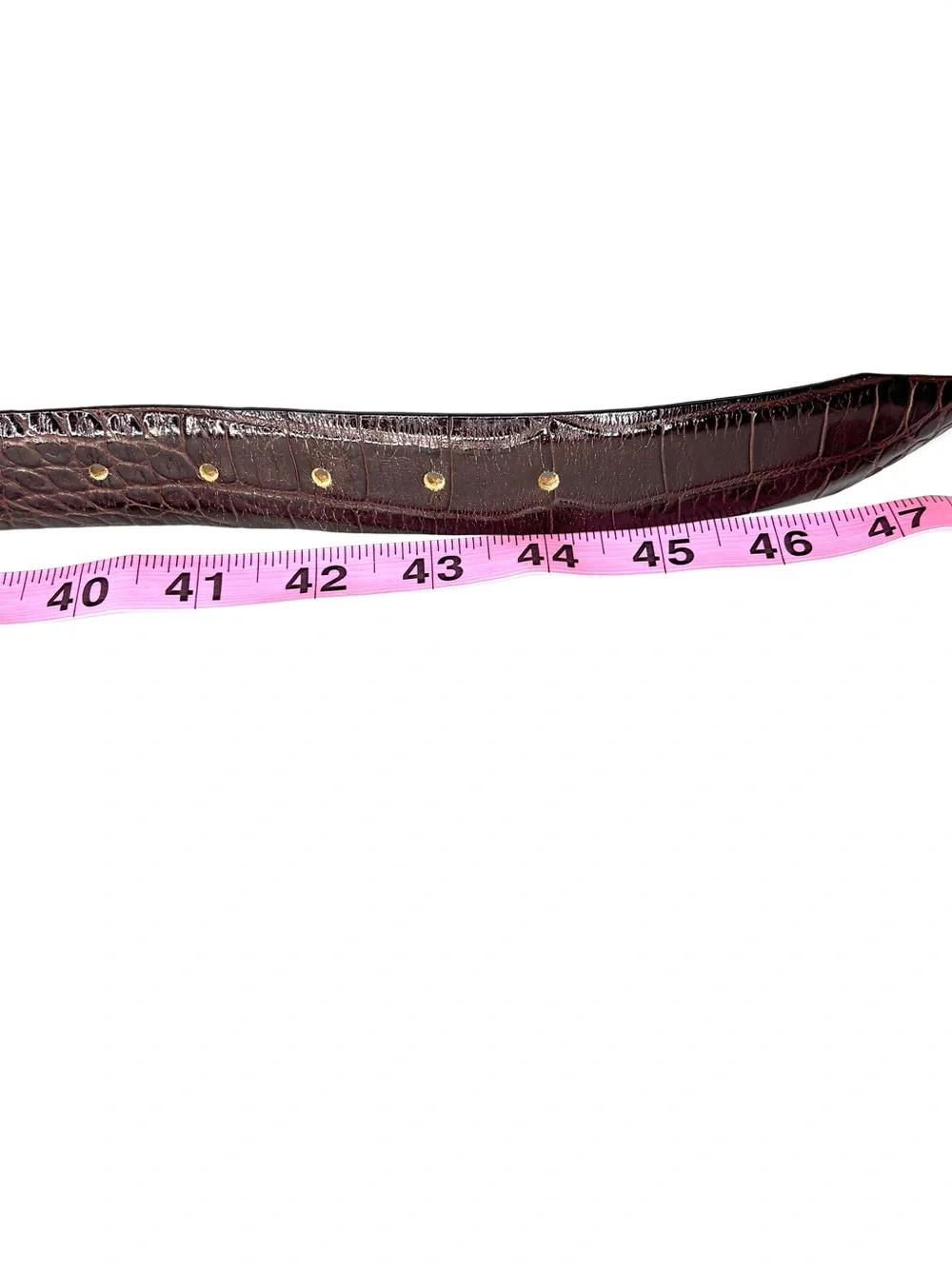 Leather Belt Brown Crocodile Embossed Italy Size 40 Howard Powell Silver Buckle